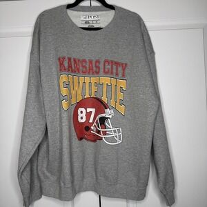 The POST Sweatshirt Mens XL Gray Kansas City Swiftie 87 Football Fleece Crewneck